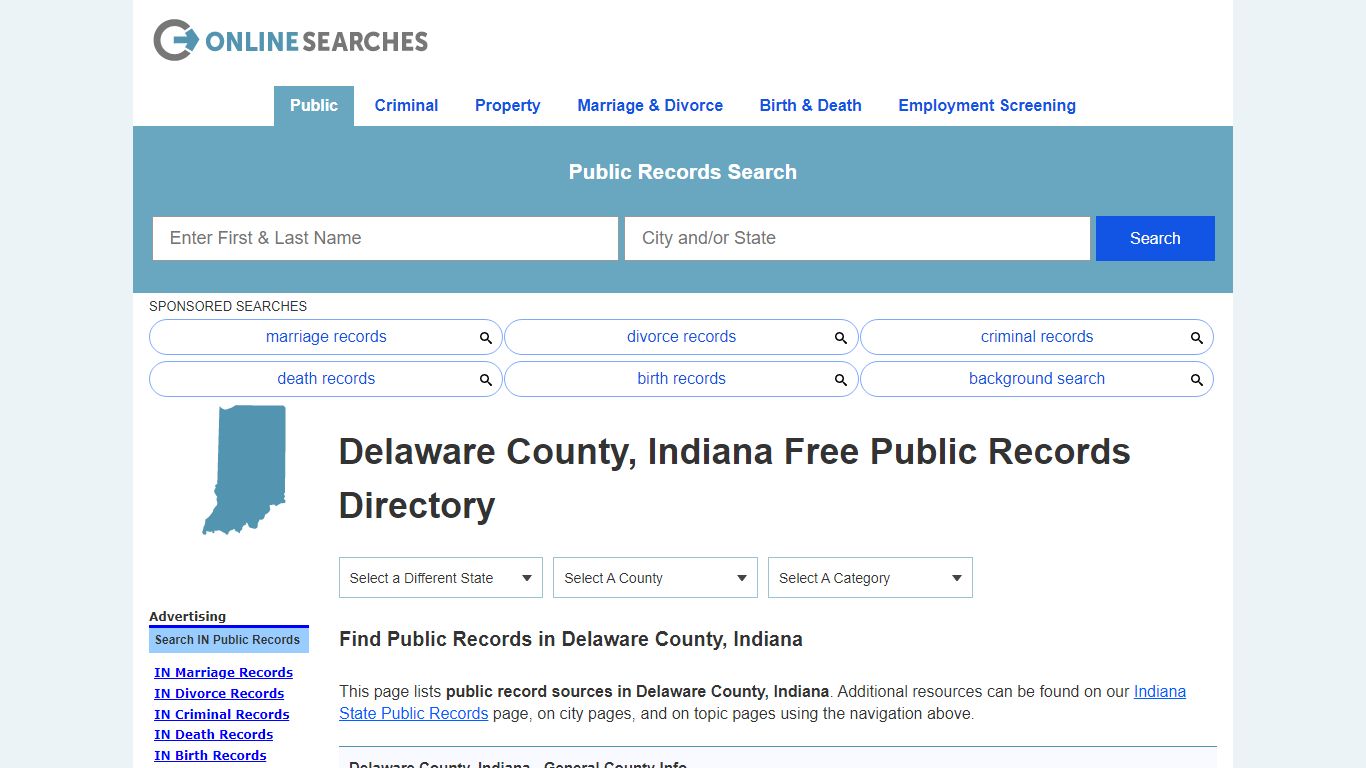 Delaware County, Indiana Public Records Directory